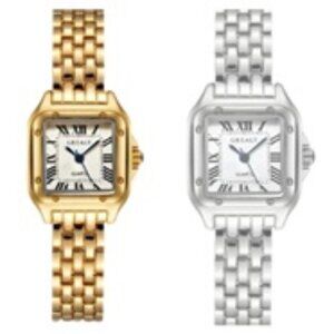 Two Grealy Watches - 1 Gold, 1 Silver with Kloudy Gift Box and Storage Bags NWT